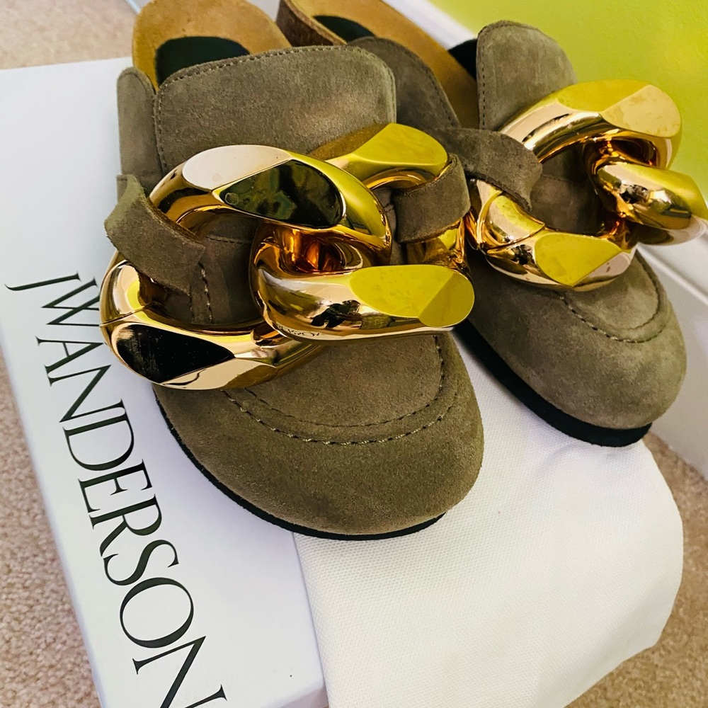JW Anderson Chain Loafer - OLIVE SUEDE